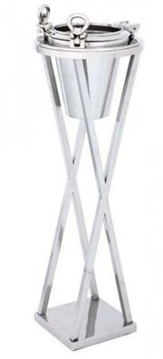 Massiver Luxus Weinkühler / Sektkühler mit Ständer Bullauge H 100cm B 32cm aus dem Ha
