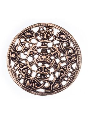 Große Wikinger Brosche im Borre Stil aus Bronze