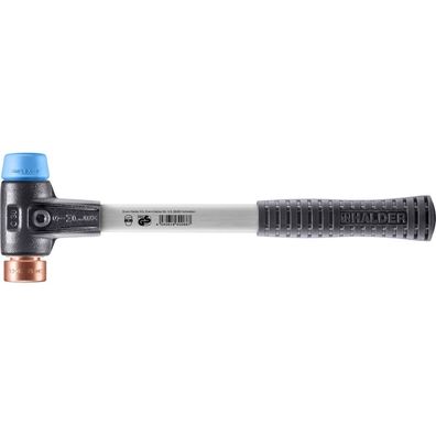 HALDER Simplex Schonhammer Ø 30 mm TPE-soft blau / Kupfer mit verstärktem Tempergu