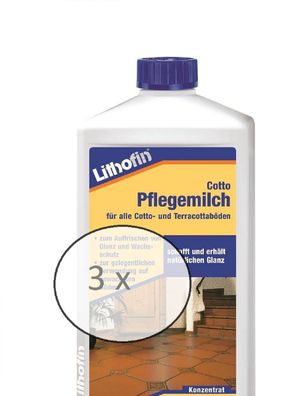 Lithofin Cotto Pflegemilch 3 x 1 Liter
