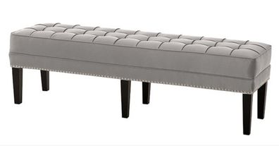Casa Padrino Luxus Sitzhocker Chesterfield Leeds Grau Hocker - Möbel Schlafzimmer Woh