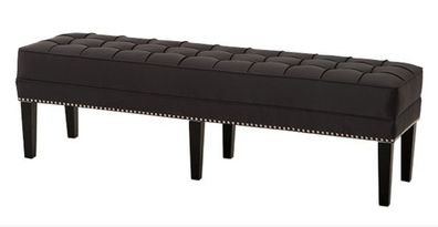 Casa Padrino Luxus Sitzhocker Chesterfield Leeds Dunkelgrau Hocker - Möbel Schlafzimm