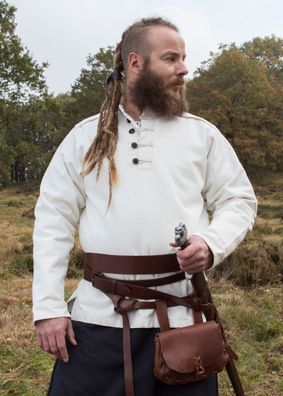 Festes Mittelalter Schlupf-Hemd Wille, natur