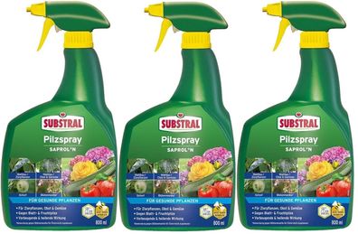 Substral Pilzfrei Saprol N - anwendungsfertiges Fungizid 3 x 800 ml