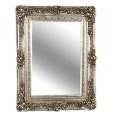 Casa Padrino Barock Wandspiegel Silber Antik-Look Höhe 121 cm, Breite 90 cm - Edel