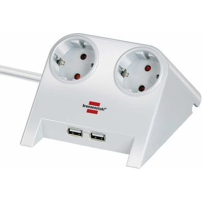 Brennenstuhl Brennenstuhl Tischsteckdose 2x 2-USB Ports 2100mA weiß