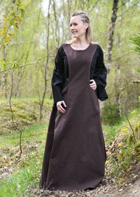 Mittelalter-Überkleid, Surcot Andra, braun