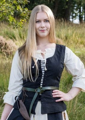 Mittelalter Korsage Tilda, schwarz