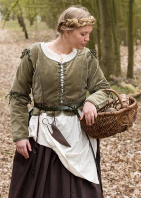 Mittelalter Jacke Griselda aus Samt, grün