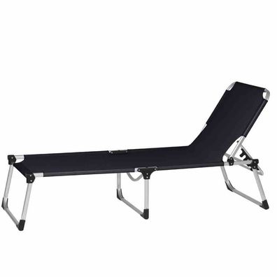 Alu-XXL Dreibeinliege Gestell Aluminium silber, Fläche Ranotex®-Gewebe schwarz