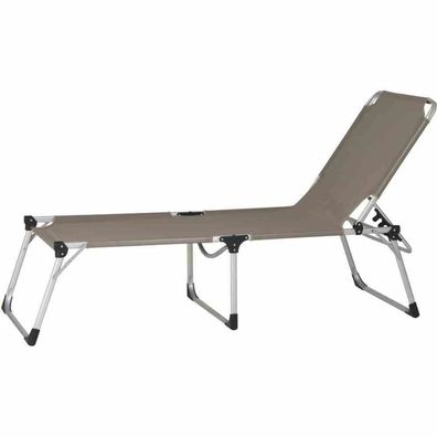 Alu-Dreibeinliege XXL Gestell Aluminium silber, Fläche Ranotex®-Gewebe taupe