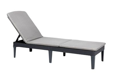 Keter Jaipur Sonnenliege graphit mit Polsterauflage Gartenliege Terrassenliege