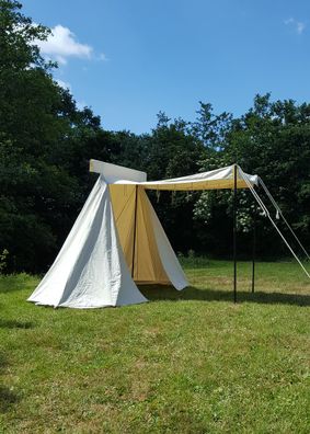Sächsisches Händlerzelt, 4 x 2,5 m, 425 gsm, naturfarben