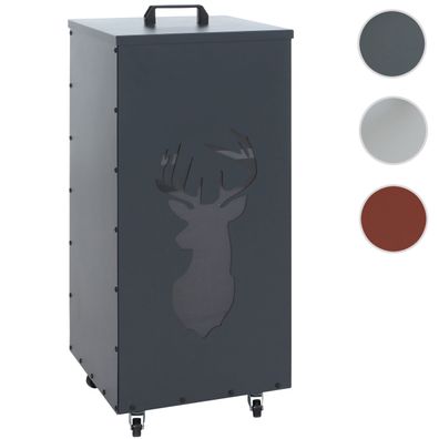 Pelletbehälter HWC-Q30 Hirsch, Pelletbox Aufbewahrungsbox, Rollen Füße 86x37x37cm