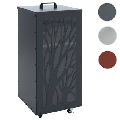 Pelletbehälter HWC-Q30 Bäume, Pelletbox Aufbewahrungsbox, Rollen Füße 86x36x36cm