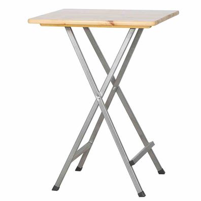 Stehtisch 80x80 cm Kiefernholz Gestell Stahl pulverbeschichtet