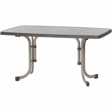 Boulevard-Klapptisch, 150x90x72 cm, chamapgner Stahrohrgestell, Mecalit-Pro-Platte