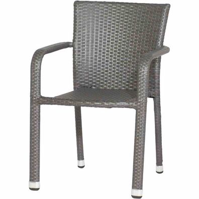 Minas Stapelsessel Gestell Aluminium schwarz, Fläche Gardino®-Geflecht titan