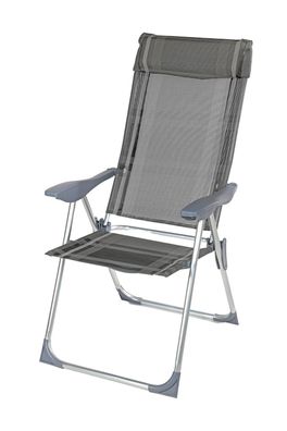 Aluminium-Klappsessel Schwarz/Grau Garten Terrasse Balkon Belastbar bis 110kg