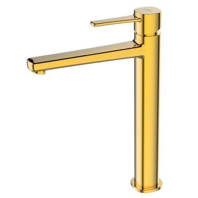 Waschtischarmatur Wasserhahn Hoch Glamour Mischbatterie für Badezimmer in Gold