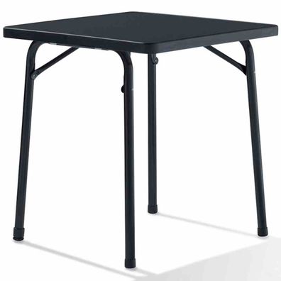 Klapptisch, 70x70 cm, eisengrau, U-Bügel Gestell Stahlrohrgestell, Mecalit-Pro-Platte