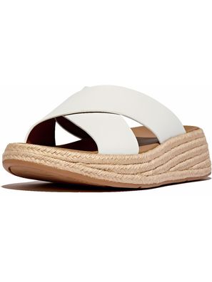 FitFlop Damen Sandalen F-Mode Espadrille Leather Flatform Cross Slides IV5