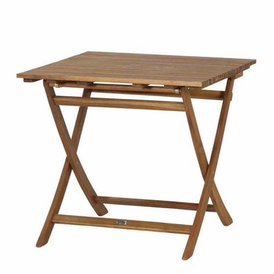 Falun Klapptisch 80x80x74 cm Gestell und Tischplatte Akazienholz natur geölt