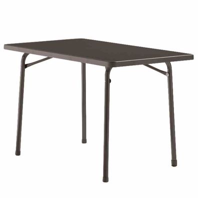 Klapptisch, 115x70 cm, eisengrau, U-Bügel Gestell Stahrohrgestell, Mecalit-Pro-Platte