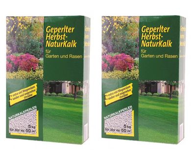 Geperlter Herbst Naturkalk 2x 5kg Kalk Garten Gartenpflege Rasenpflege Dünger
