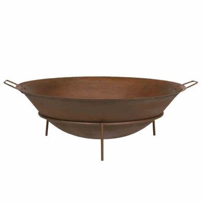 Feuerschale Rusty Ø 80 cm Gusseisen rostbraun, mit Griffen