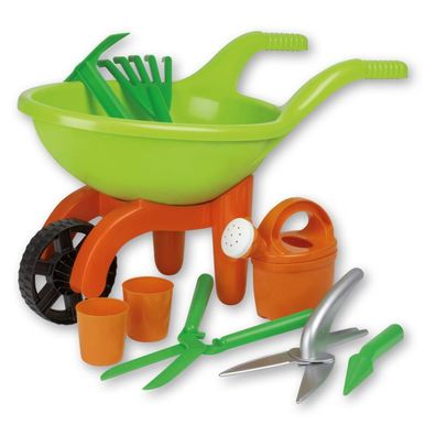 Set Schubkarre Gartenwerkzeuge Kinderspielzeuge Gärtner Gießkanne Harke Schere