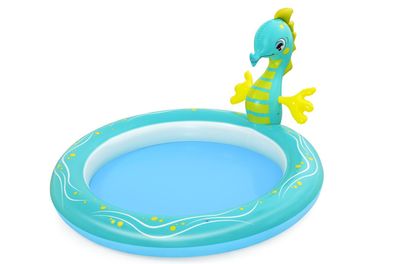 Bestway Planschbecken Seepferdchen 188x160x86cm mit Wassersprinkler 140L Pool