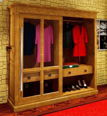 Casa Padrino Luxus Kleiderschrank B 226 x H 220 cm Haute Couture Schlafzimmer Schrank