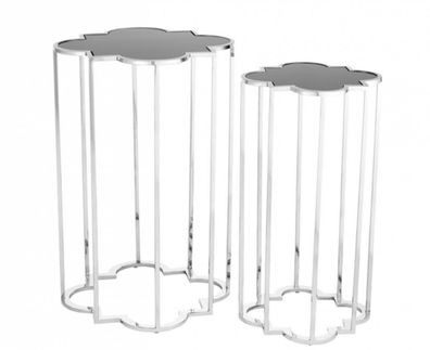 Casa Padrino Luxus Art Deco Designer Beistelltische 2er Set - Designer Beistelltisch