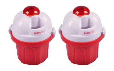 Eismaxx Eismaschine 2er-Set Eisbereiter Eiscreme Speiseeis Stieleis Pudding Eis