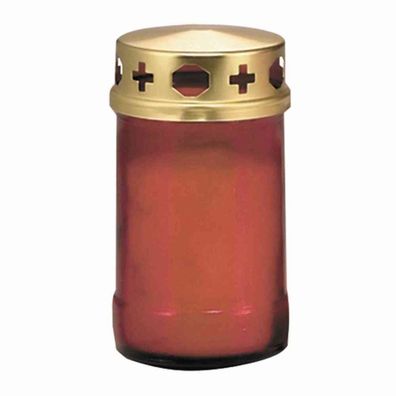 Brenner Nr. 3 Glas mit Deckel rot Grableuchte Licht Kerze Flackerlight