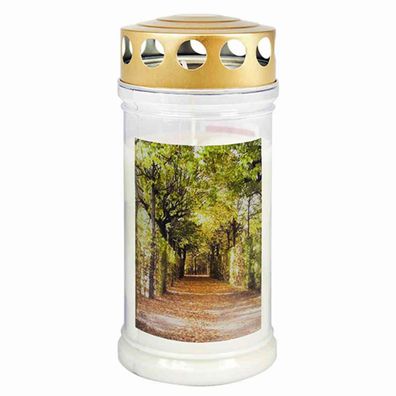 Gedenkkerze "Baum-Allee" 170 x 75 mm 4 Tage
