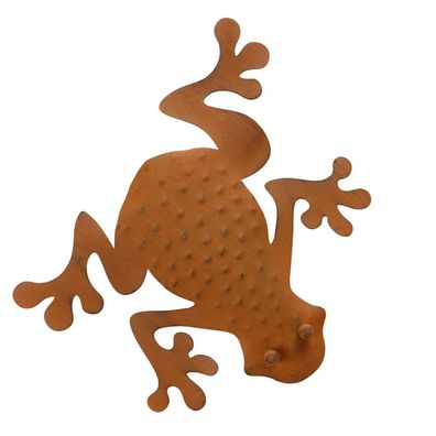 Deko Frosch aus Metall rostbraun Dekofigur Wanddeko Gartendeko Gartenfigur
