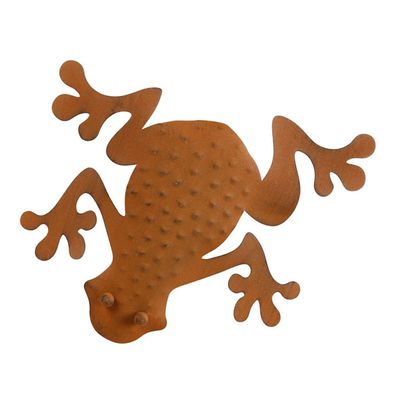 Deko Frosch aus Metall rostbraun Dekofigur Wanddeko Gartendeko Gartenfigur