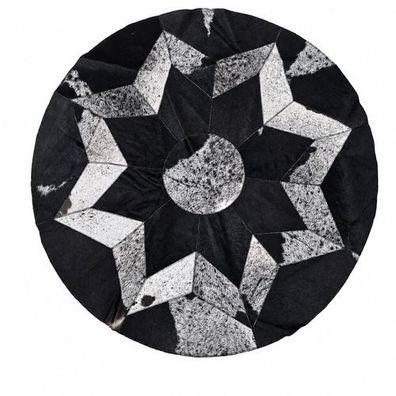 Kuhfell Patchwork | Schwarz-Weiß gesprenkelt, ca. 110x110 cm | Muster Schneestern