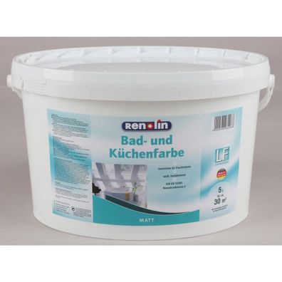 5 Liter Bad- & Küchenfarbe lösemittelfrei Wand malern Innenraum weiß hochdeckend
