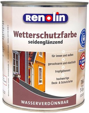3x 750ml Renolin anthrazit Wetterschutzfarbe wasserverdünnbar innen außen Schutz