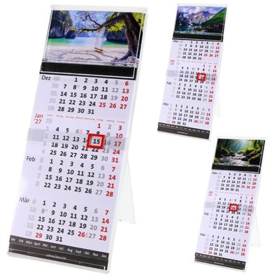 Tischkalender 2027 Schreibtischkalender im Acrylglasständer mit Motiv