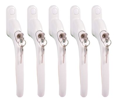 5x Fenstergriff abschließbar Sicherheitsfenstergriff Kindersicherung weiß Set