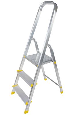 Alu-Stehleiter 3stufig Trittleiter Haushaltsleiter Klappleiter Sicherheitsleiter