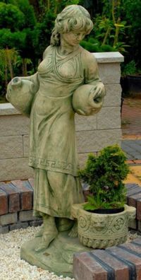 Casa Padrino Jugendstil Wasserspeier Skulptur Frau mit Krügen und dekorativem Blument