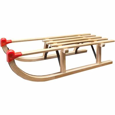 Holzschlitten Davos 90cm Traditionell Rodelschlitten Kinderschlitten Buchenholz
