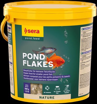 Sera Pond Flakes Nature 3800ml - Hauptfutter Flockenfutter kleinere Teichfische
