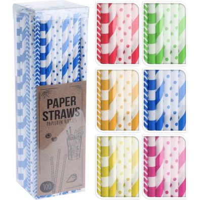 36x 100 Stück Papier-Trinkhalme Strohhalme Trinkröhrchen 3600x