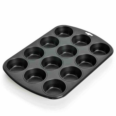 Muffin-Backform 12-Loch schwarz antihaft, 38 x 27 cm